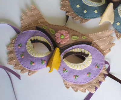Felt Owl Mask Sewing Kit - Moon or Floral