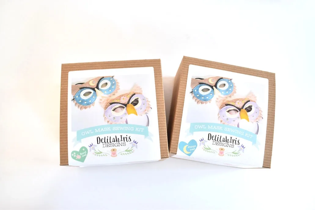 Felt Owl Mask Sewing Kit - Moon or Floral