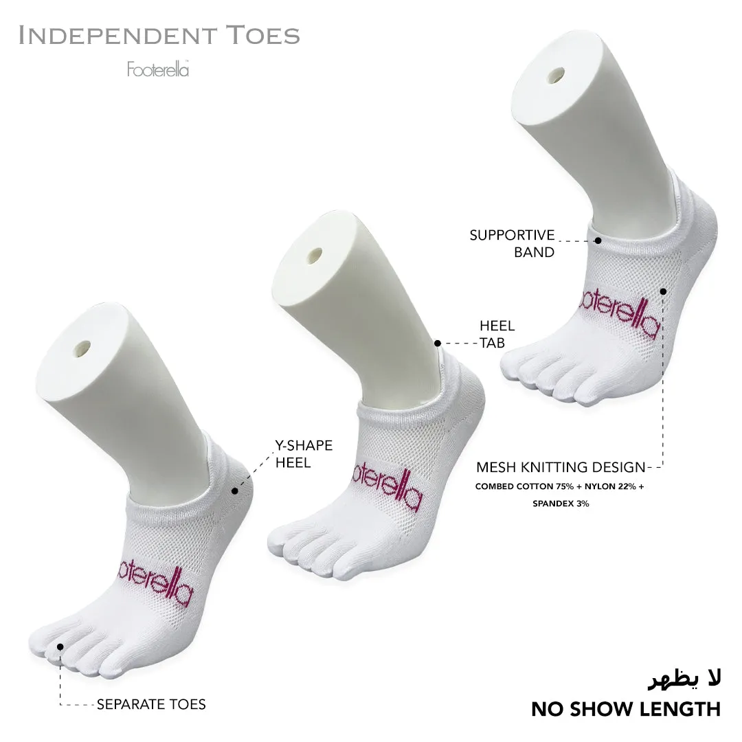 Footerella Toe Socks for Women & Girls - No Show