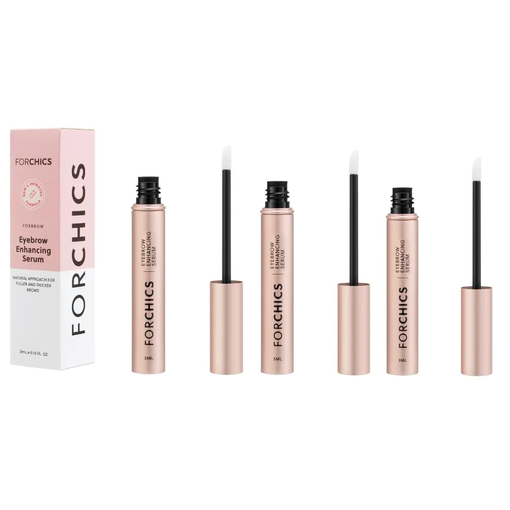 ForBrow by ForChics: 3 Pack Eyebrow Enhancing Serum - Thicker, Fuller Brows with Natural & Organic Conditioner | Vegan & Cruelty-Free with Innovative Peptides