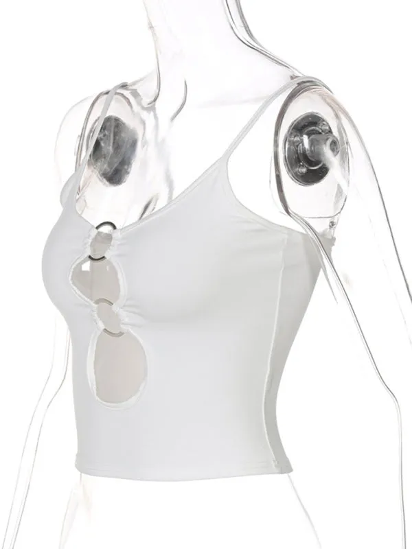 Francine Fashionable Chest Hollow Out Navel Slimming Camisole Top