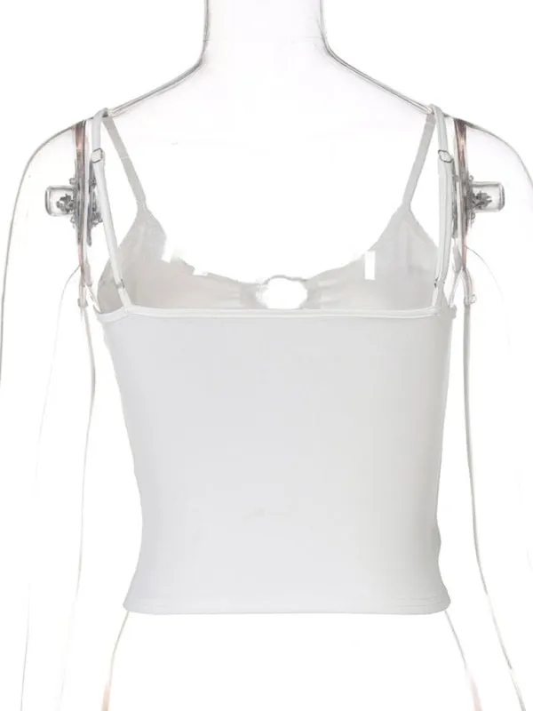 Francine Fashionable Chest Hollow Out Navel Slimming Camisole Top