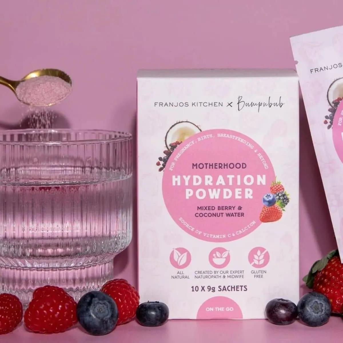 Franjos Kitchen Motherhood On-the-Go Hydration Box - Mixed Berry   Coconut