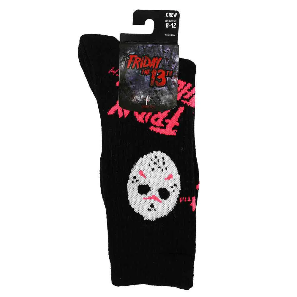 Friday The 13th Icons Black Light Crew Sock, 10-13