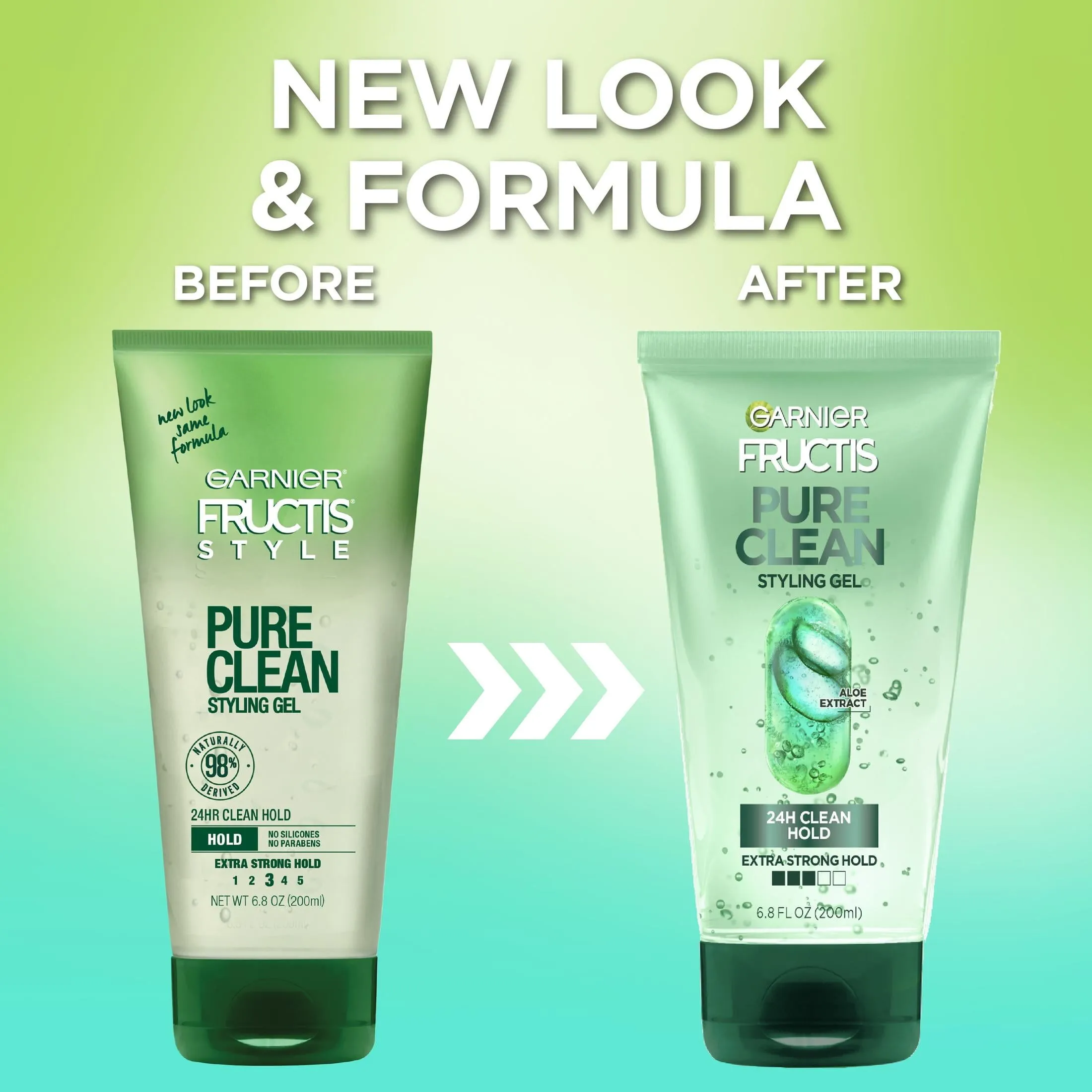 Garnier Pure Clean Smoothing & Straightening Squeeze Hair Styling Gel, 6.8 fl oz