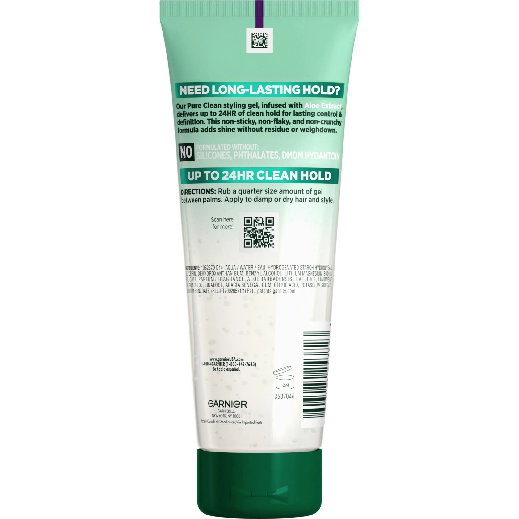 Garnier Pure Clean Smoothing & Straightening Squeeze Hair Styling Gel, 6.8 fl oz