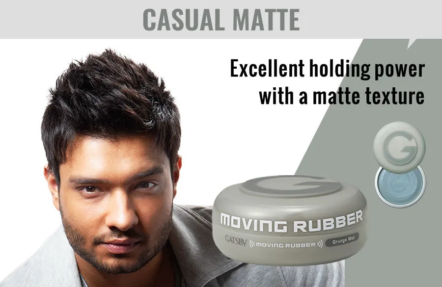 GATSBY Men's Hair Wax Moving Rubber Grunge Mat 80g
