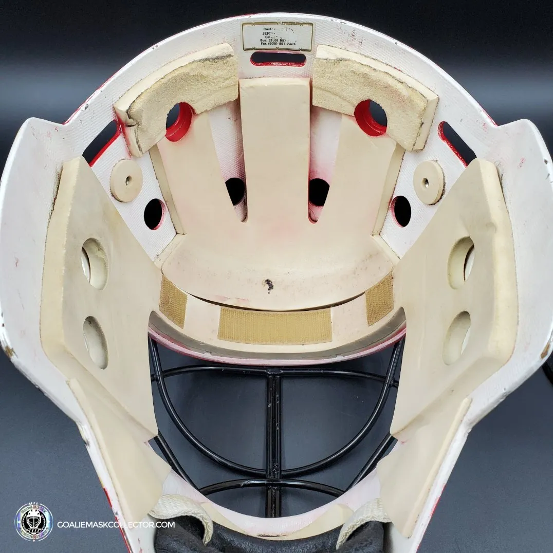 Grant Fuhr Game Worn Goalie Mask Calgary Flames Itech 1999-2000 Season Game Used Painted By Frank Cipra AS-02896