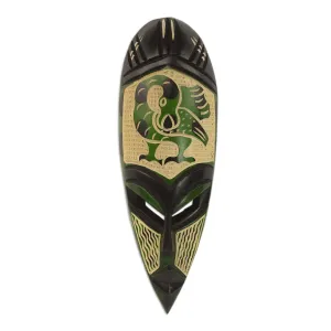 Green Sankofa Mask