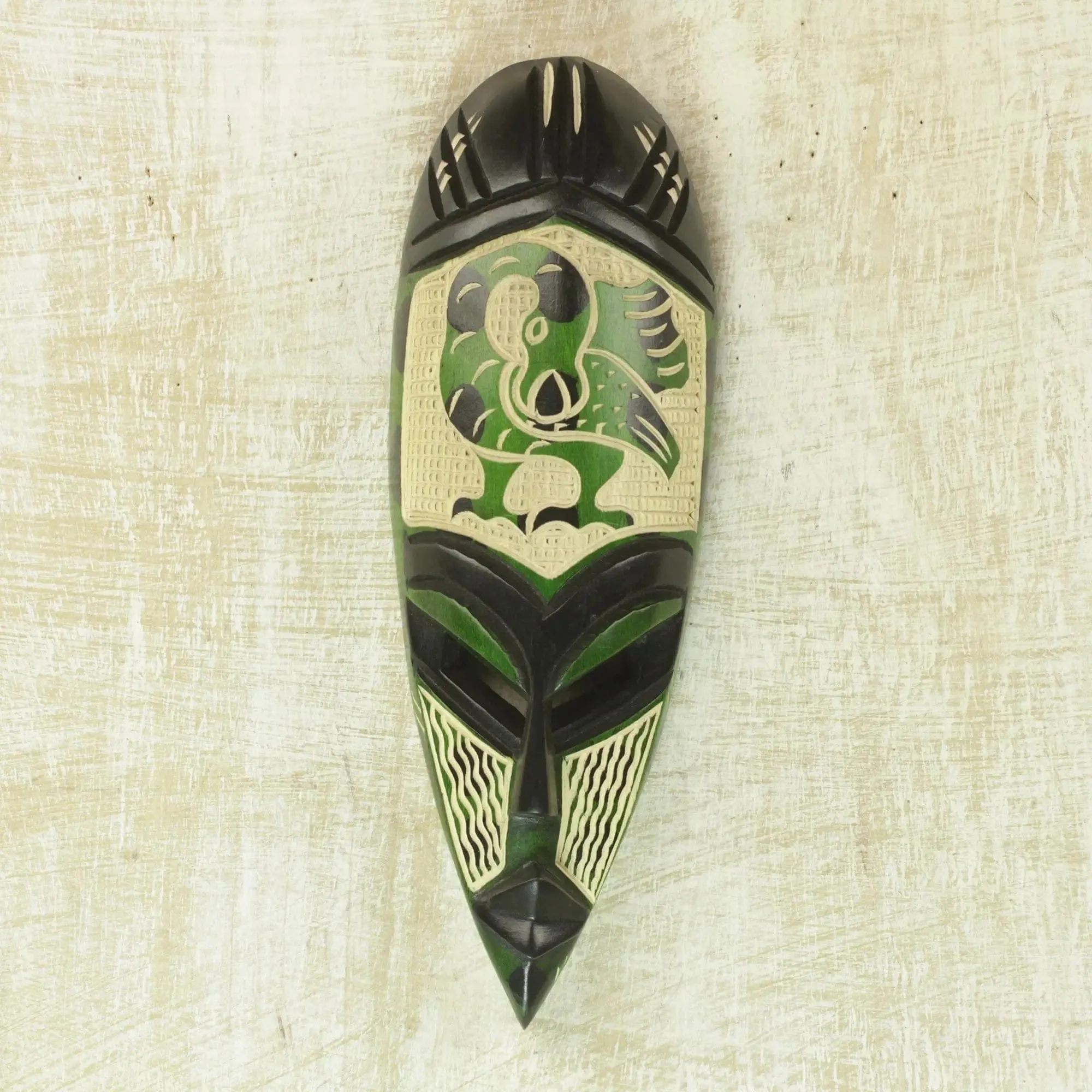 Green Sankofa Mask