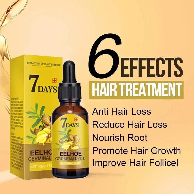 Hair Growth Serum for Effective Baldness Treatment and Fast Regrowth - Repair Damaged Hair and Scalp with Ginger Oil - Ideal for Women and Men