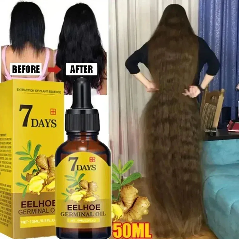Hair Growth Serum for Effective Baldness Treatment and Fast Regrowth - Repair Damaged Hair and Scalp with Ginger Oil - Ideal for Women and Men