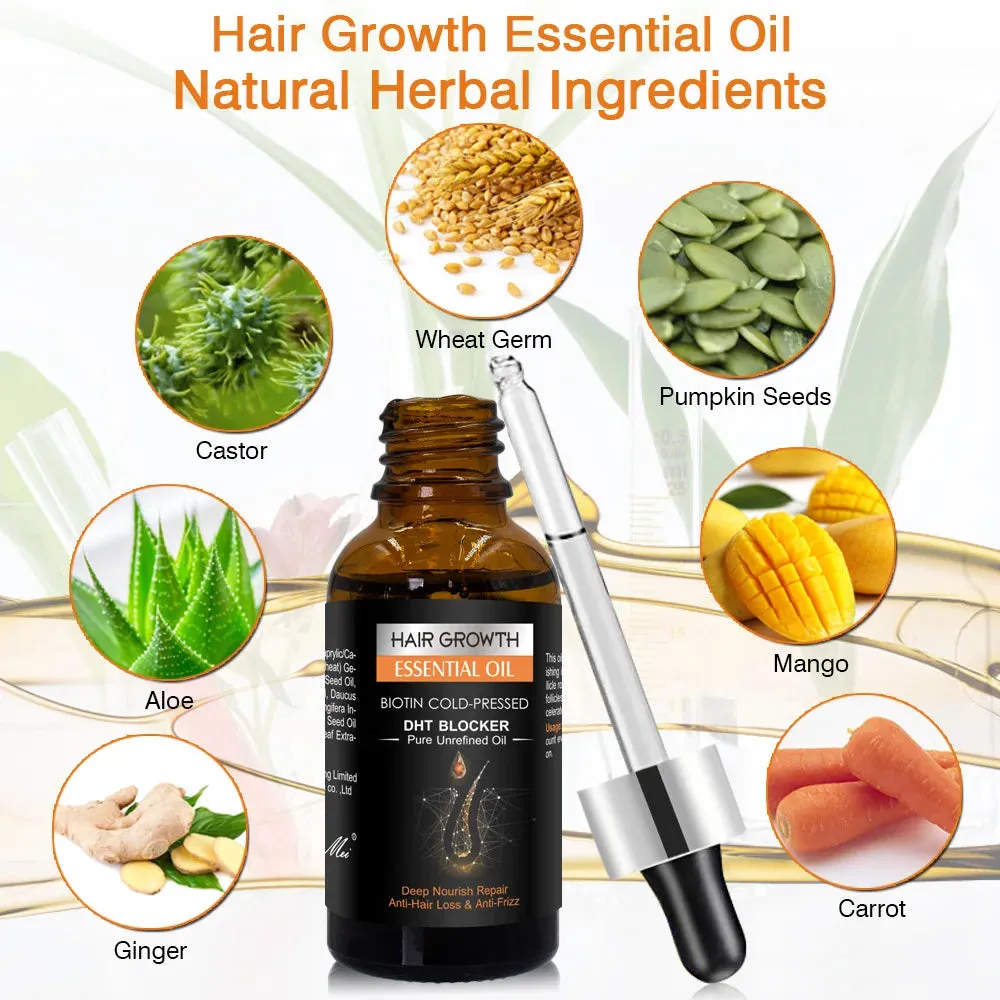 Hair Serum Essential with Biotin, DHT, Blocker and  Ginger
