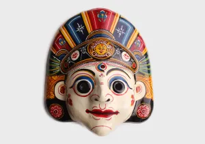 Hand Painted Nepalese Bhairav Paper Mache Wall Hanging Mask