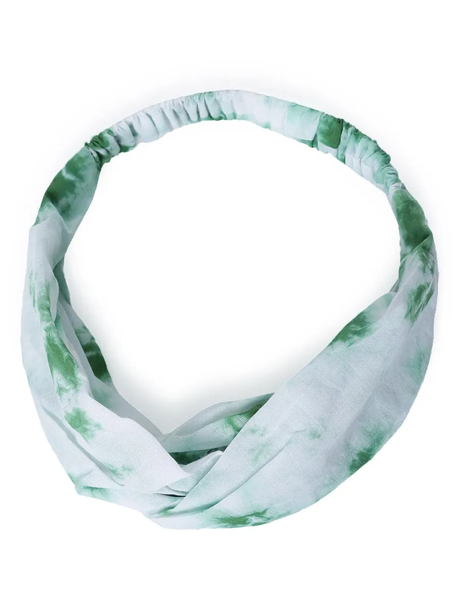 Headband Tie Dye Twist Knot - Green