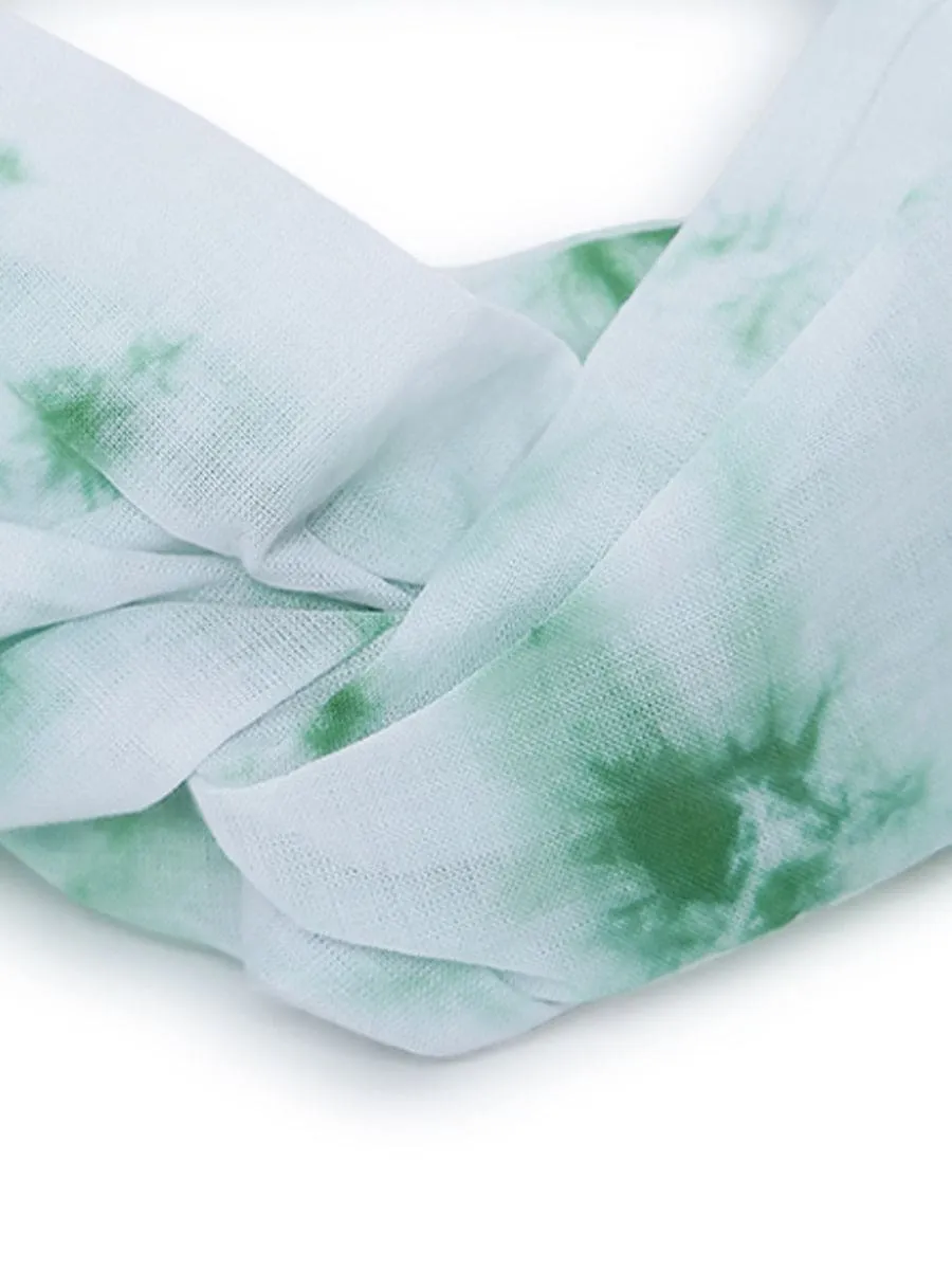 Headband Tie Dye Twist Knot - Green