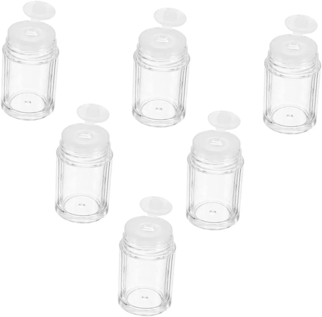 Hemoton Travel Loose Powder Dispenser 6 Pack Mini Empty Containers Lids 10ml Cosmetics Powder Bottles