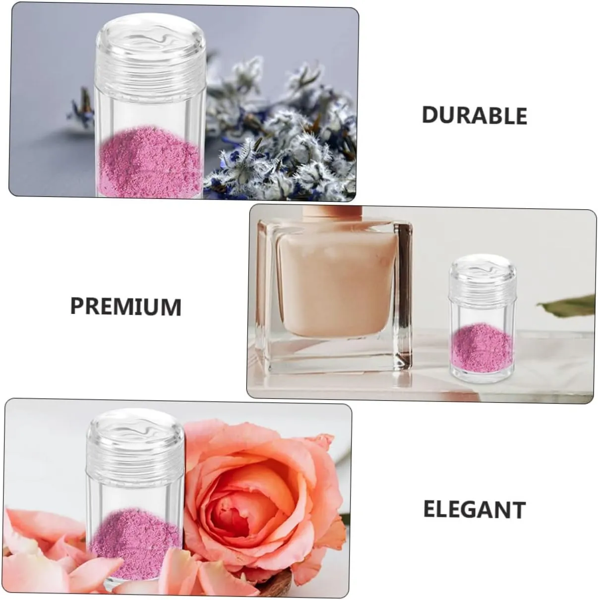 Hemoton Travel Loose Powder Dispenser 6 Pack Mini Empty Containers Lids 10ml Cosmetics Powder Bottles