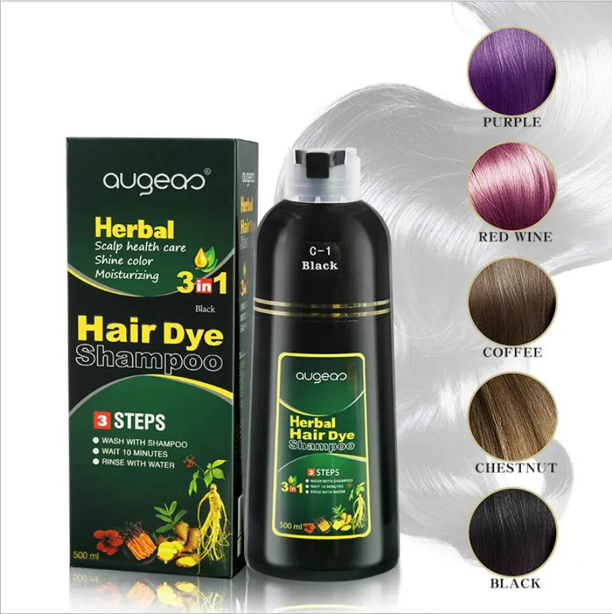 Herbal 500ml Natural Plant Conditioning Hair Dye Shampoo 24064