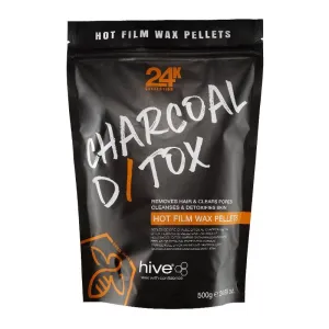 Hive 24K Collection Charcoal D/Tox Hot Film Wax Pellets 500g