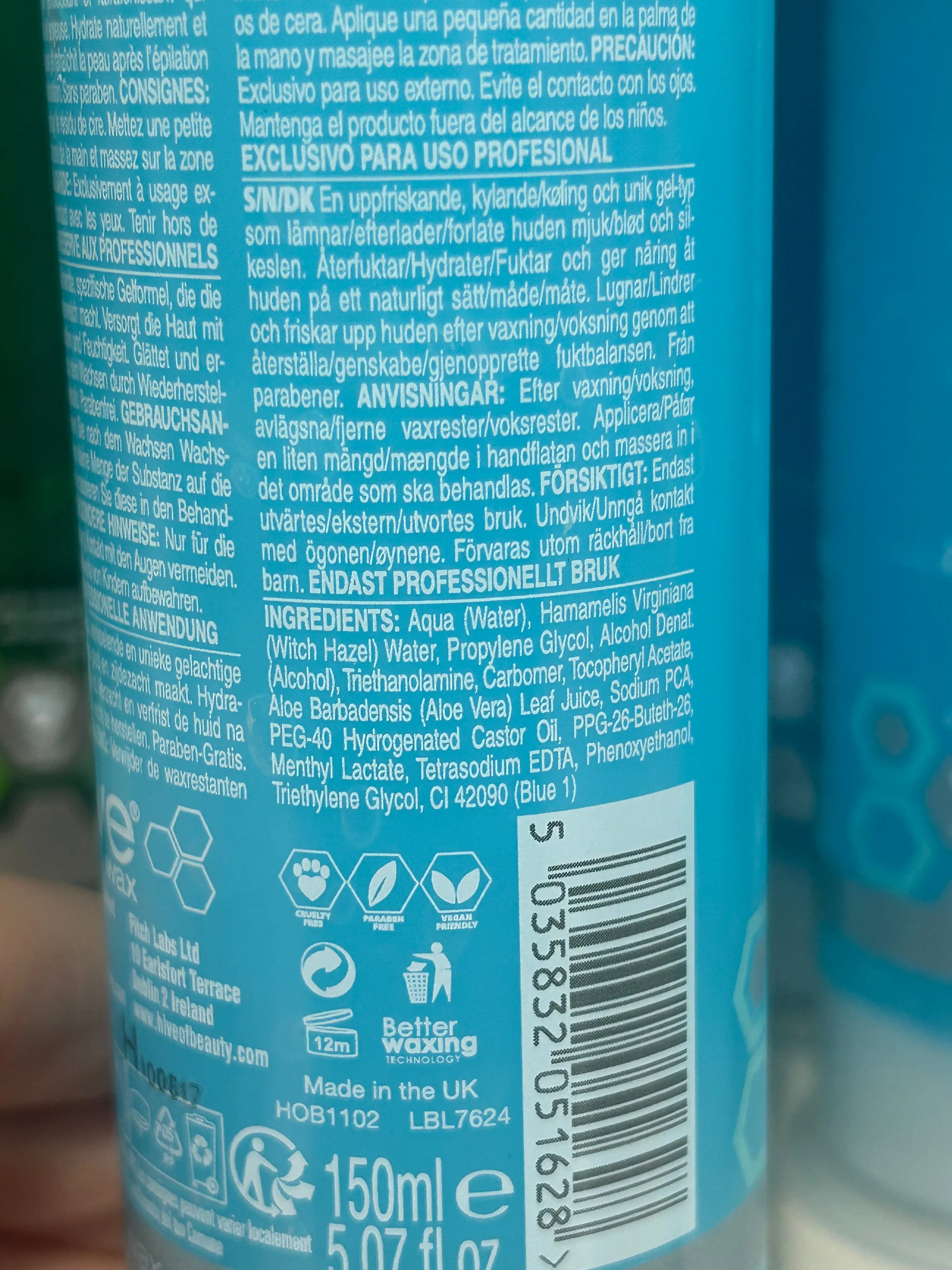 Hive After Wax Soothing Cooling Gel 150ml