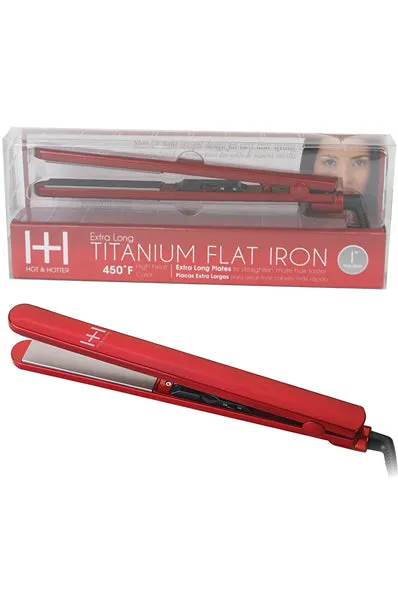 Hot & Hotter Titanium Flat Iron - 1" Extra Long Plates