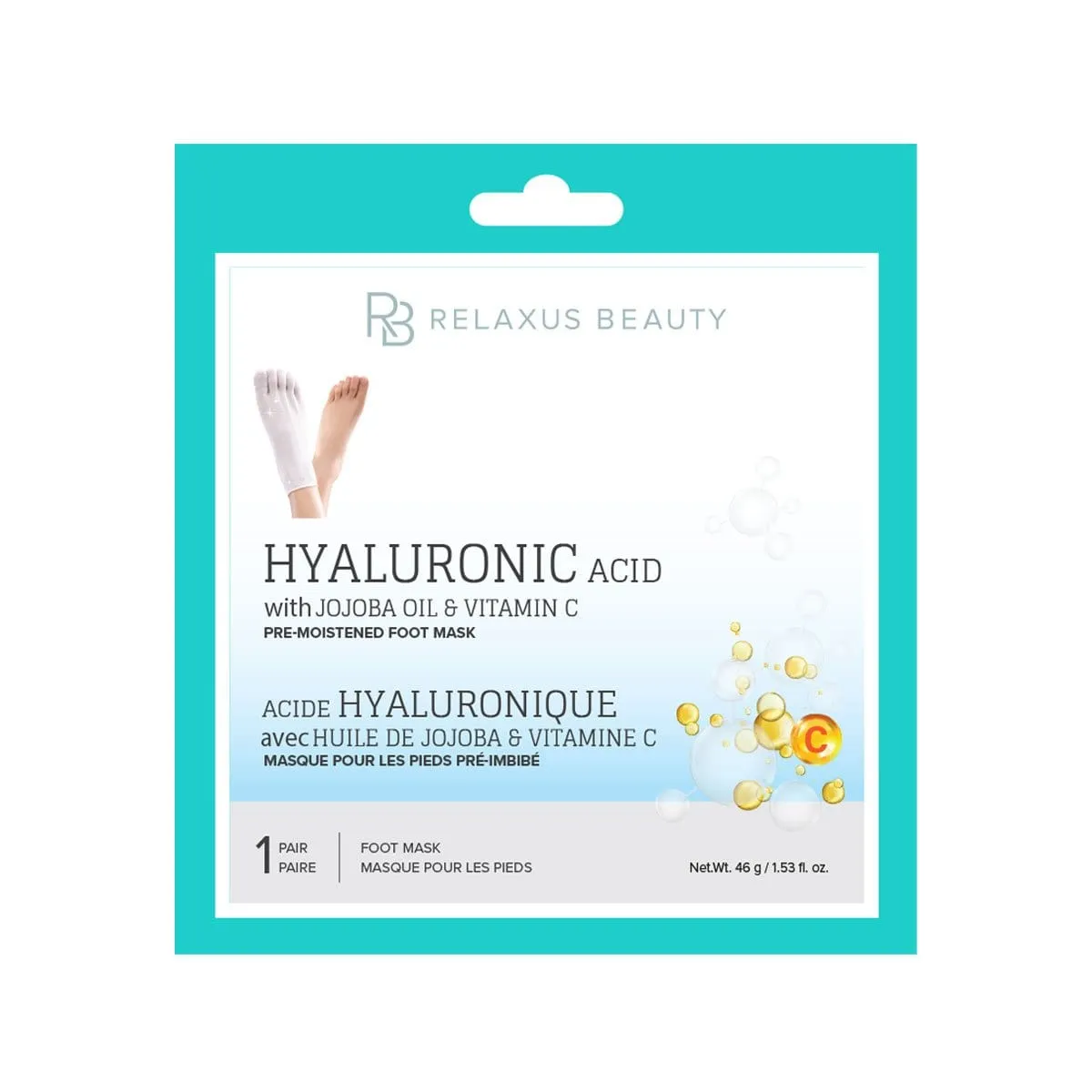 Hyaluronic Acid, Jojoba, Vitamin C Foot Mask - Displayer of 12