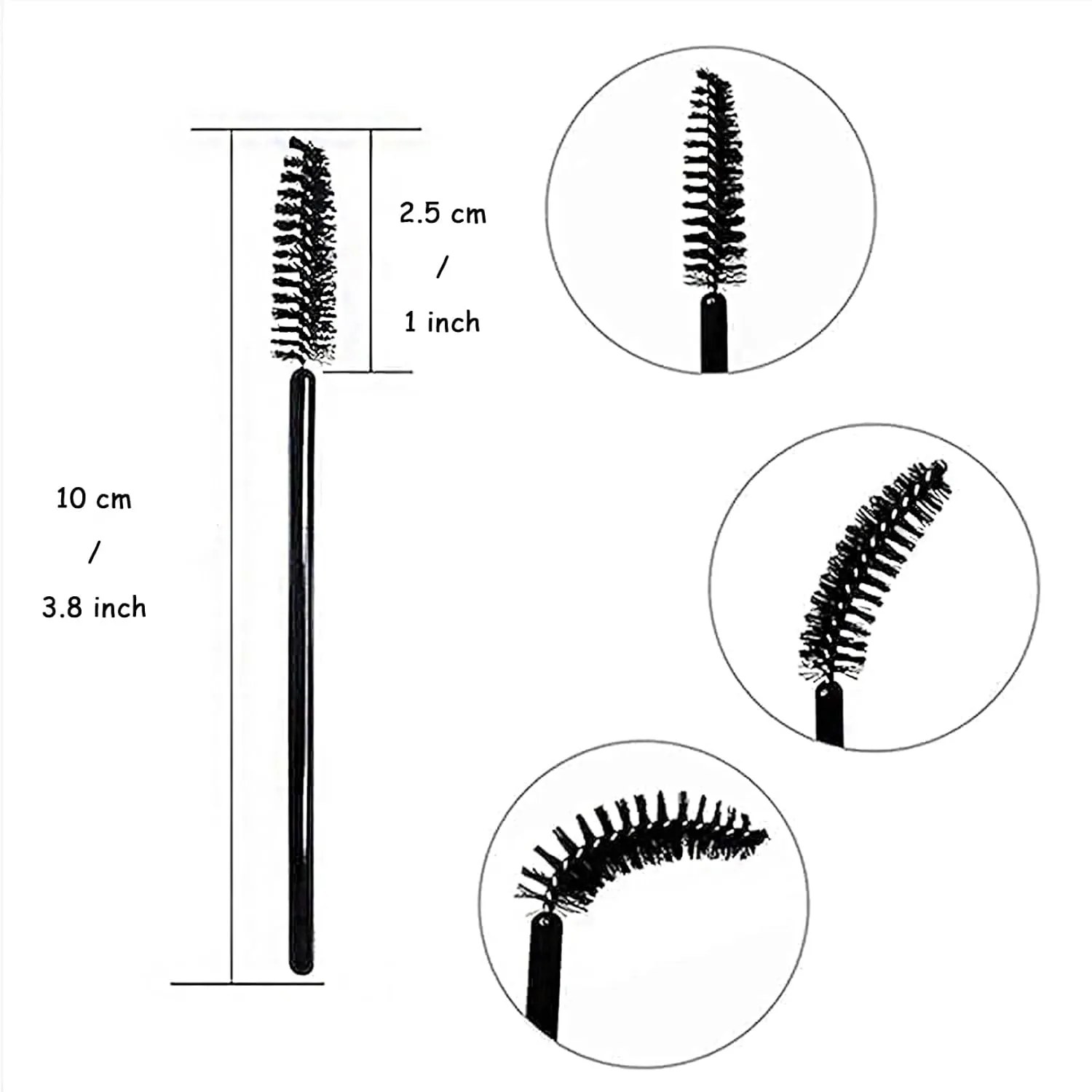 i-Laesh 100 Pcs Disposable Eyelash Brushes, Mascara Wands, Eye Lash Brush, Spoolies for Eyelash Extensions, Spoolie Eyebrow Eyeshadow Brow Makeup Supplies Kit Cleansing Glitter Applicator Tool