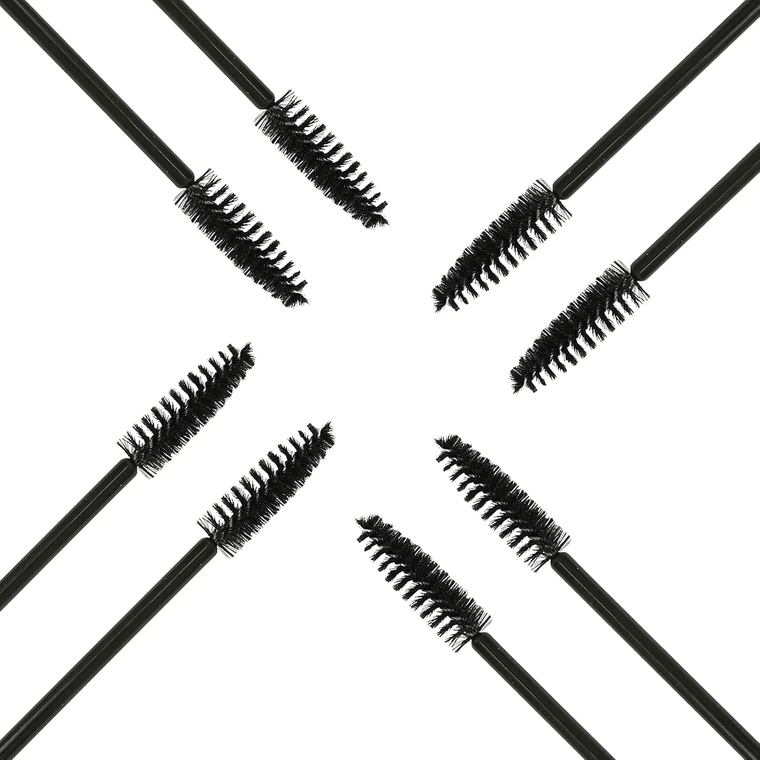 i-Laesh 100 Pcs Disposable Eyelash Brushes, Mascara Wands, Eye Lash Brush, Spoolies for Eyelash Extensions, Spoolie Eyebrow Eyeshadow Brow Makeup Supplies Kit Cleansing Glitter Applicator Tool