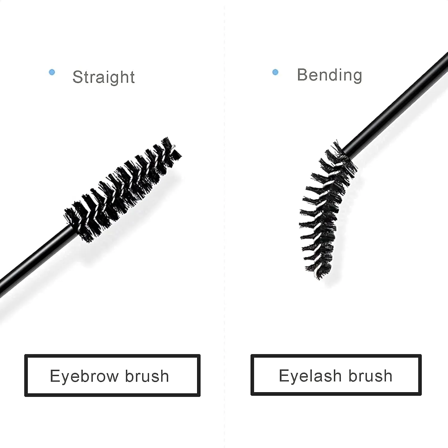 i-Laesh 100 Pcs Disposable Eyelash Brushes, Mascara Wands, Eye Lash Brush, Spoolies for Eyelash Extensions, Spoolie Eyebrow Eyeshadow Brow Makeup Supplies Kit Cleansing Glitter Applicator Tool