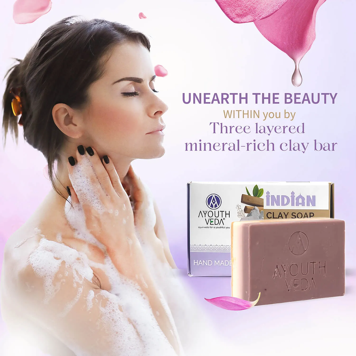 Indian Clay Handmade Soap With Multani Mitti (Net Qty-100g)