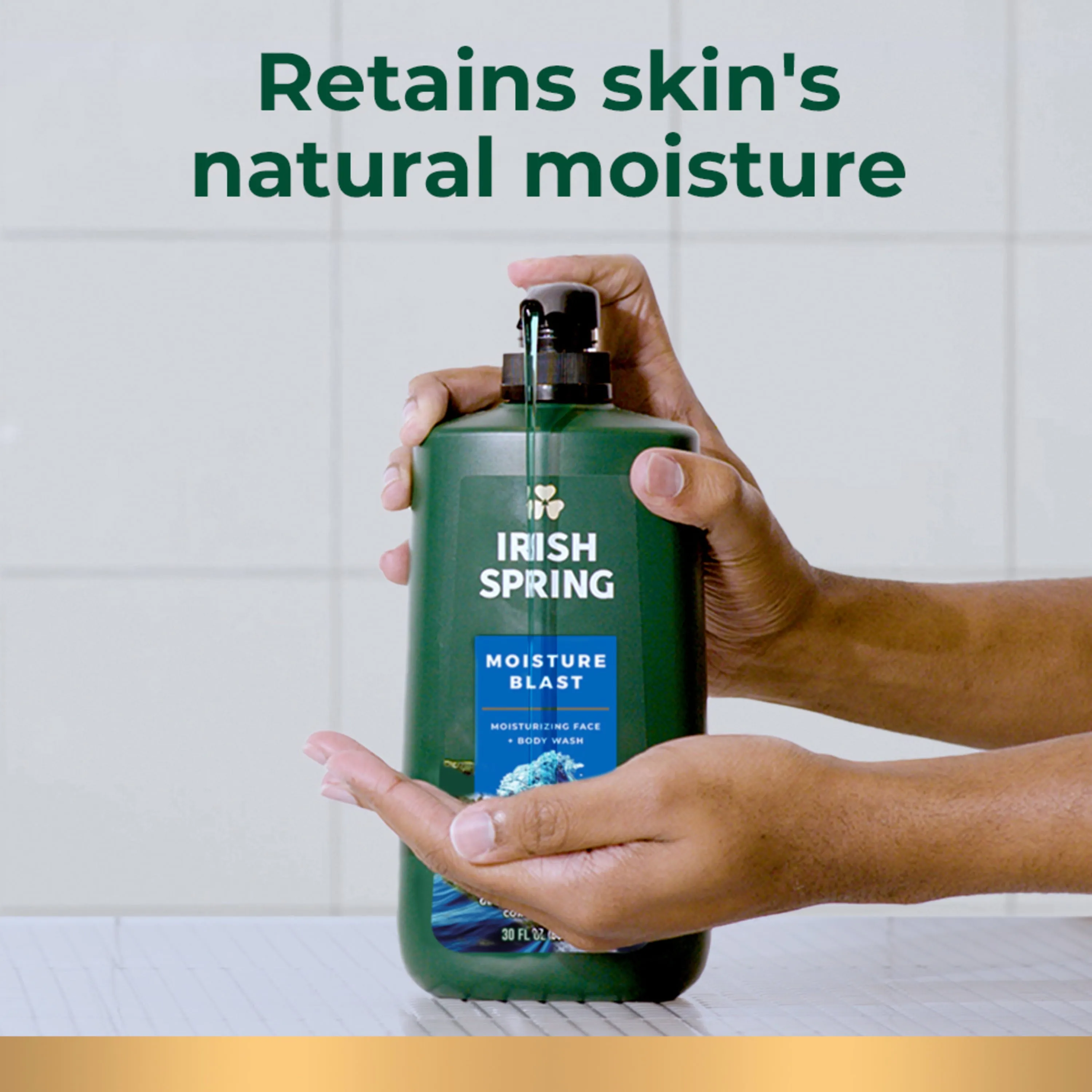 Irish Spring Body Wash for Men, Moisture Blast Body Wash Pump, 30 Oz