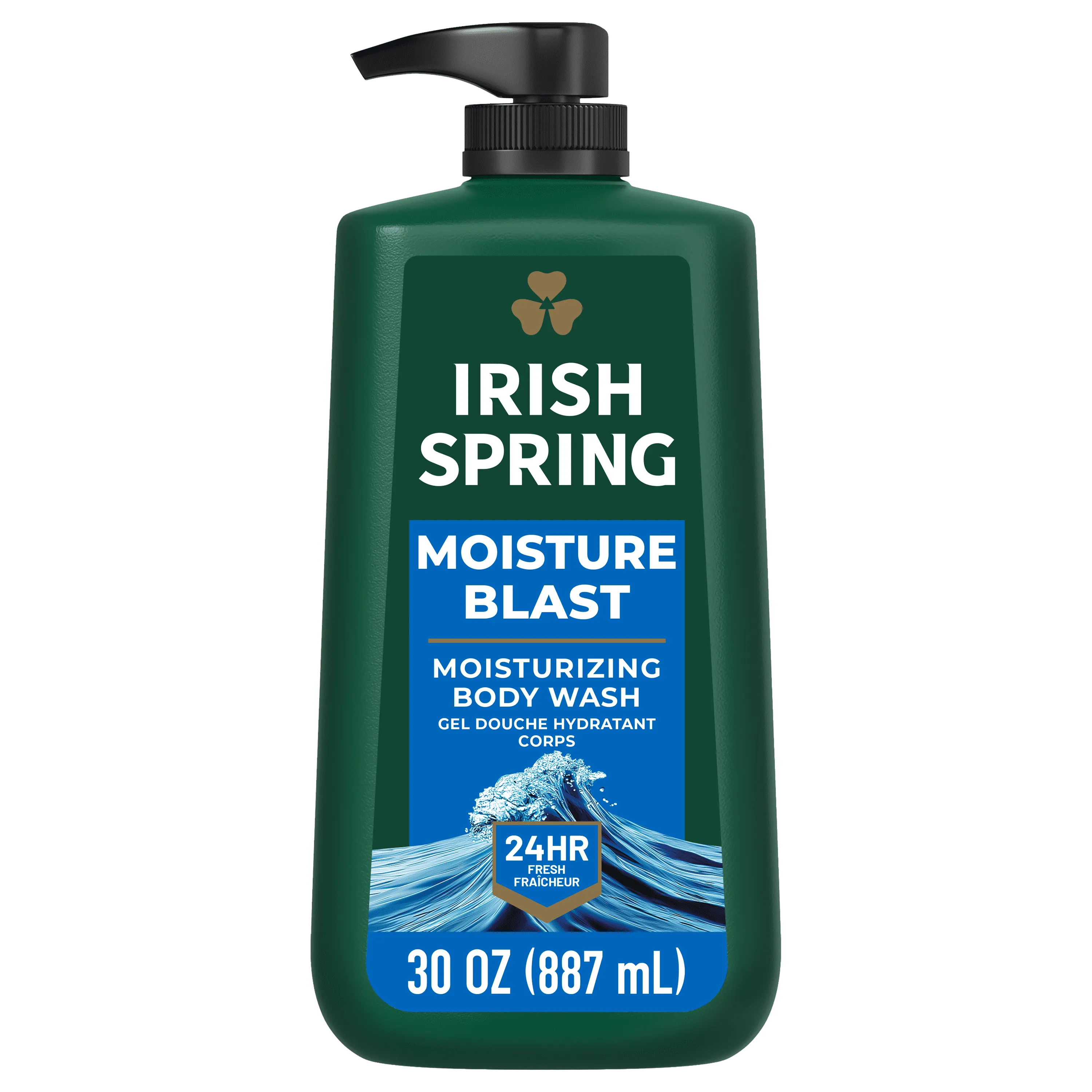 Irish Spring Body Wash for Men, Moisture Blast Body Wash Pump, 30 Oz