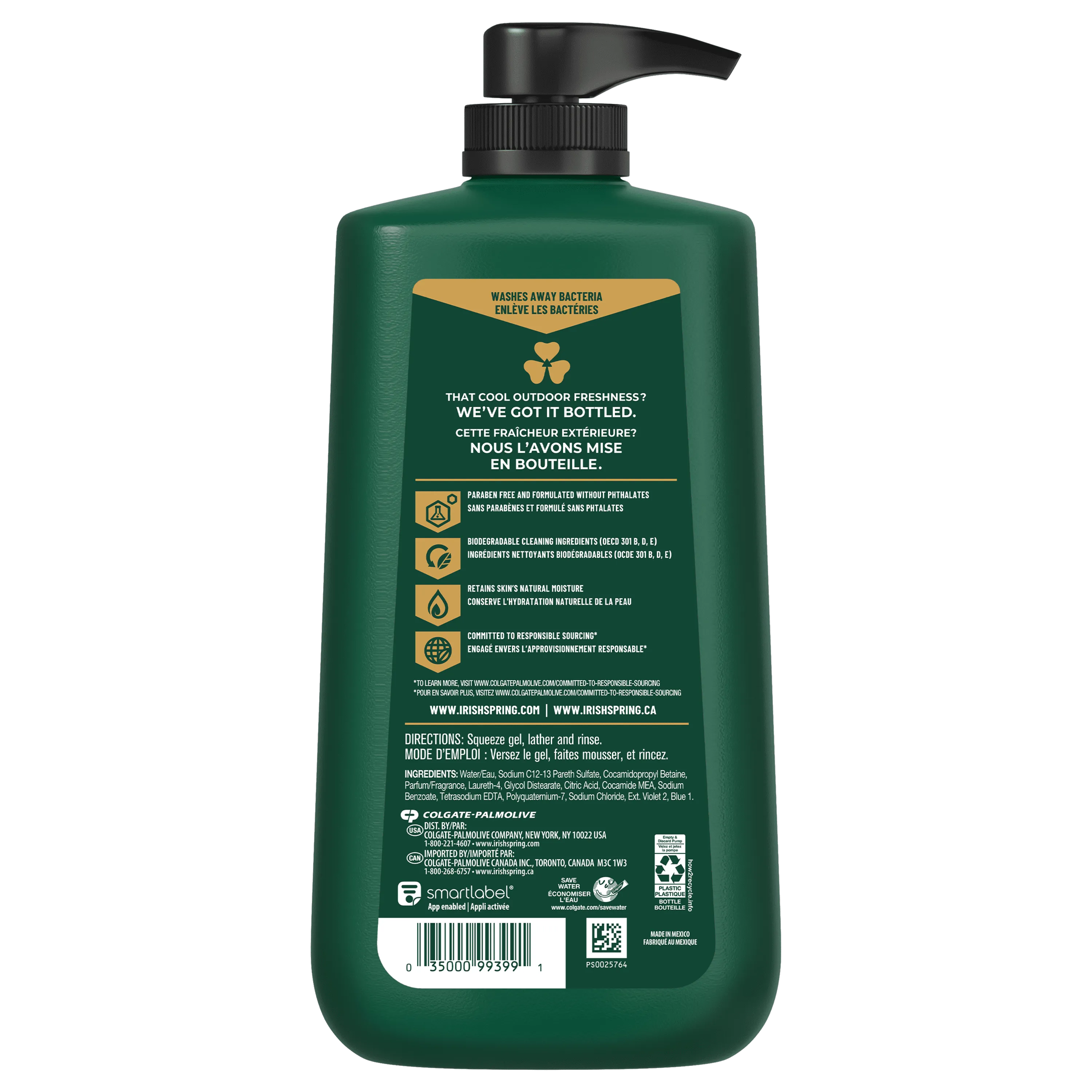 Irish Spring Body Wash for Men, Moisture Blast Body Wash Pump, 30 Oz