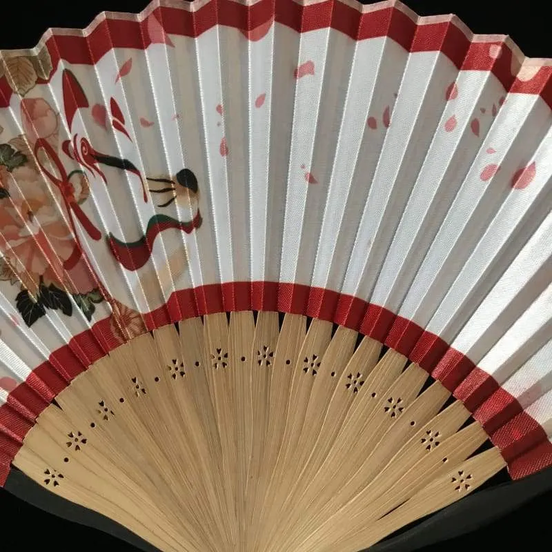 Japanese Folding Fan 【Sakura Kitsune】