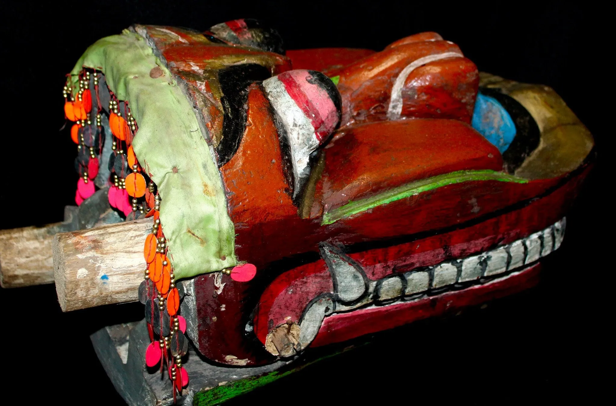 Javanese Barong Mask Lion Dance Polychrome Hand Carved Wood Indonesian Folk ART