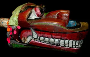 Javanese Barong Mask Lion Dance Polychrome Hand Carved Wood Indonesian Folk ART