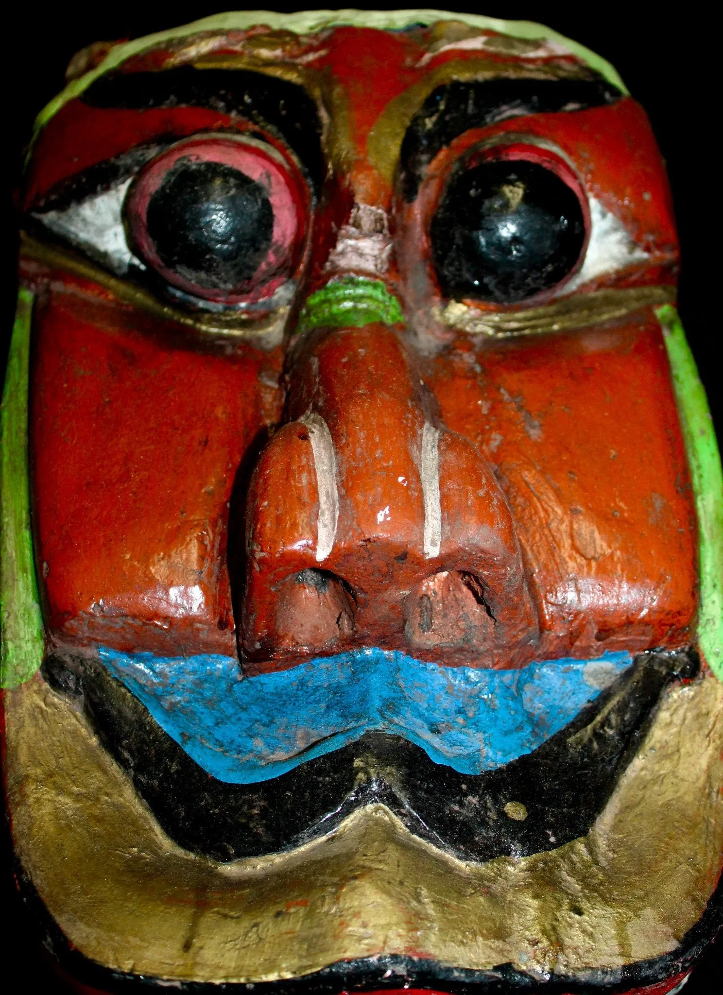 Javanese Barong Mask Lion Dance Polychrome Hand Carved Wood Indonesian Folk ART
