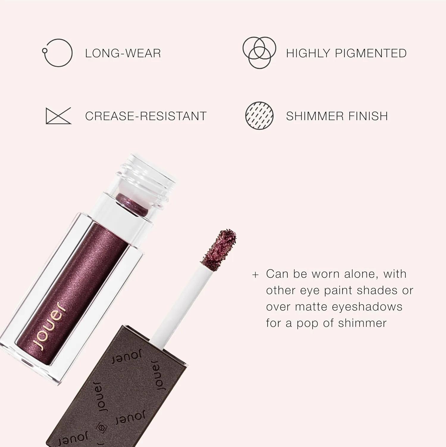 Jouer Paris Lights Eye Paints - Metallic Liquid Eyeshadow - Long Lasting & Crease-Proof Shimmer Cream Eyeshadow - Smooth Chrome Finish, Desir