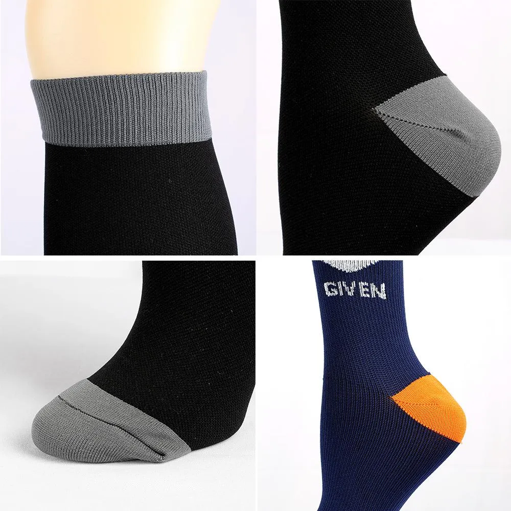 Knee-High Compression Socks Red Strip Print Sports Nylon Stockings for Women & Men