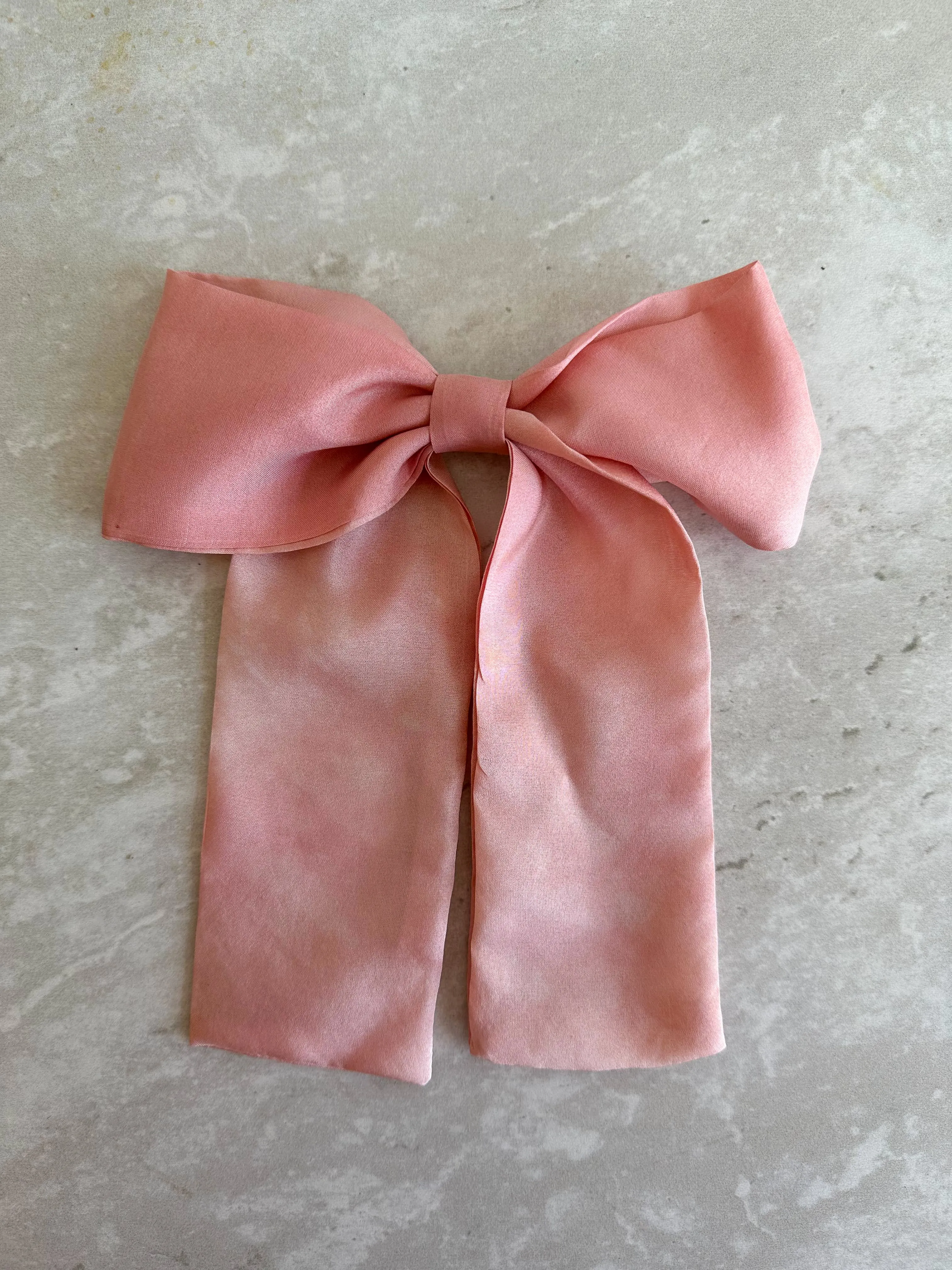 Large Pink Silk Plant Dyed Hair Bow