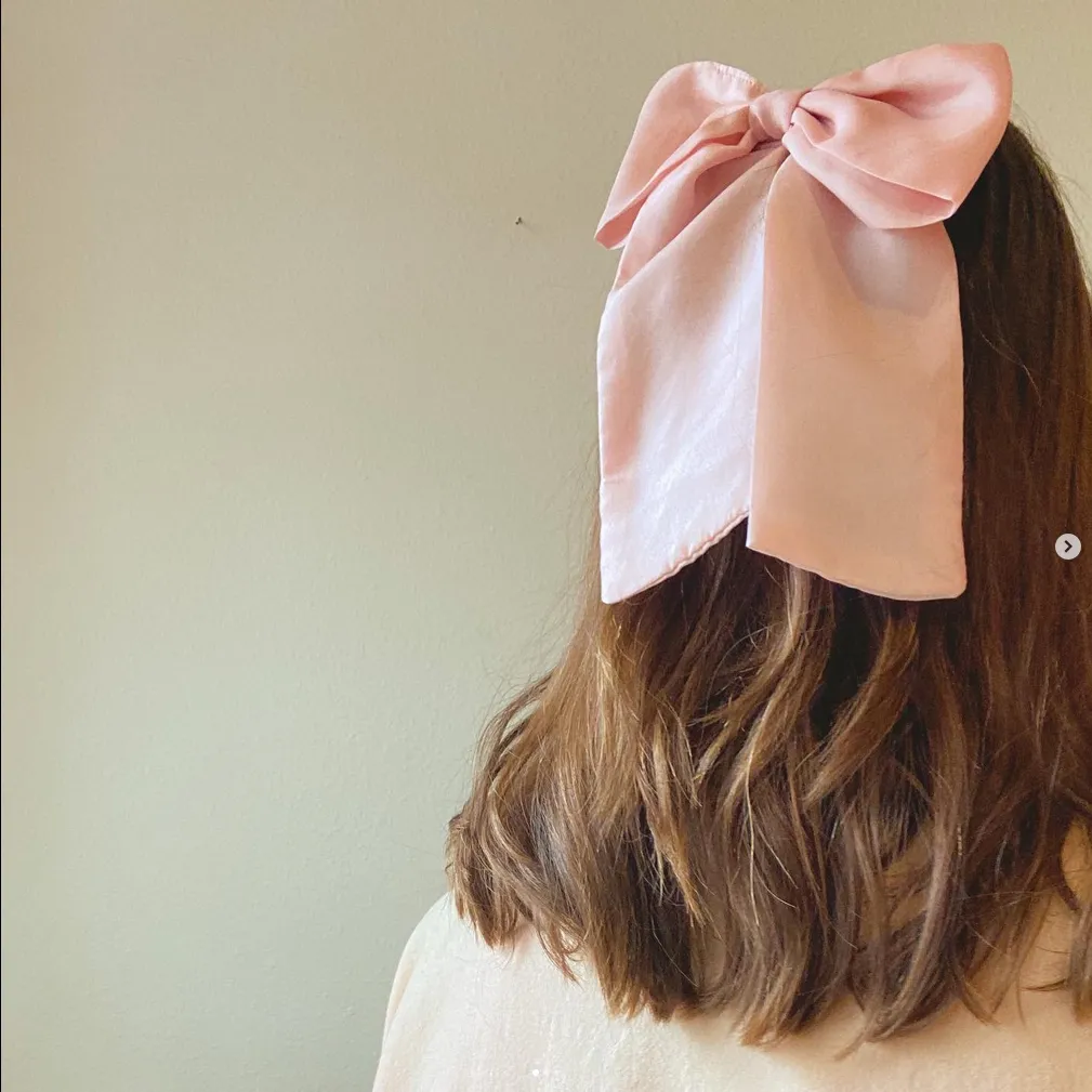 Large Pink Silk Plant Dyed Hair Bow