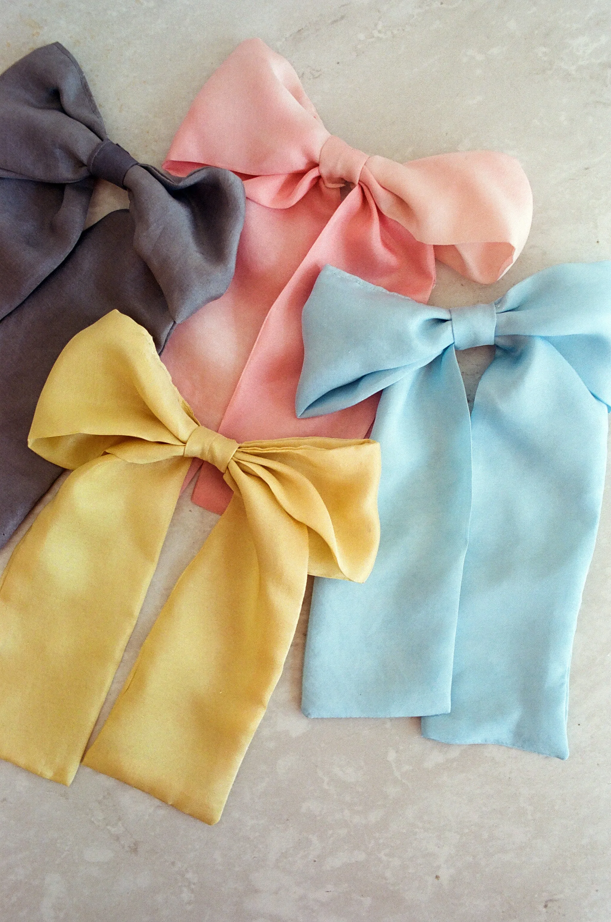 Large Pink Silk Plant Dyed Hair Bow