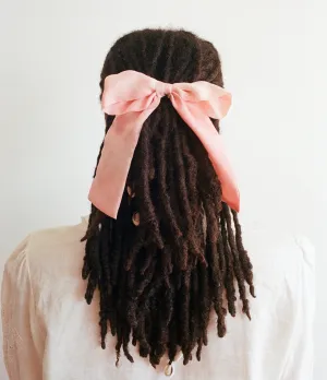 Large Pink Silk Plant Dyed Hair Bow