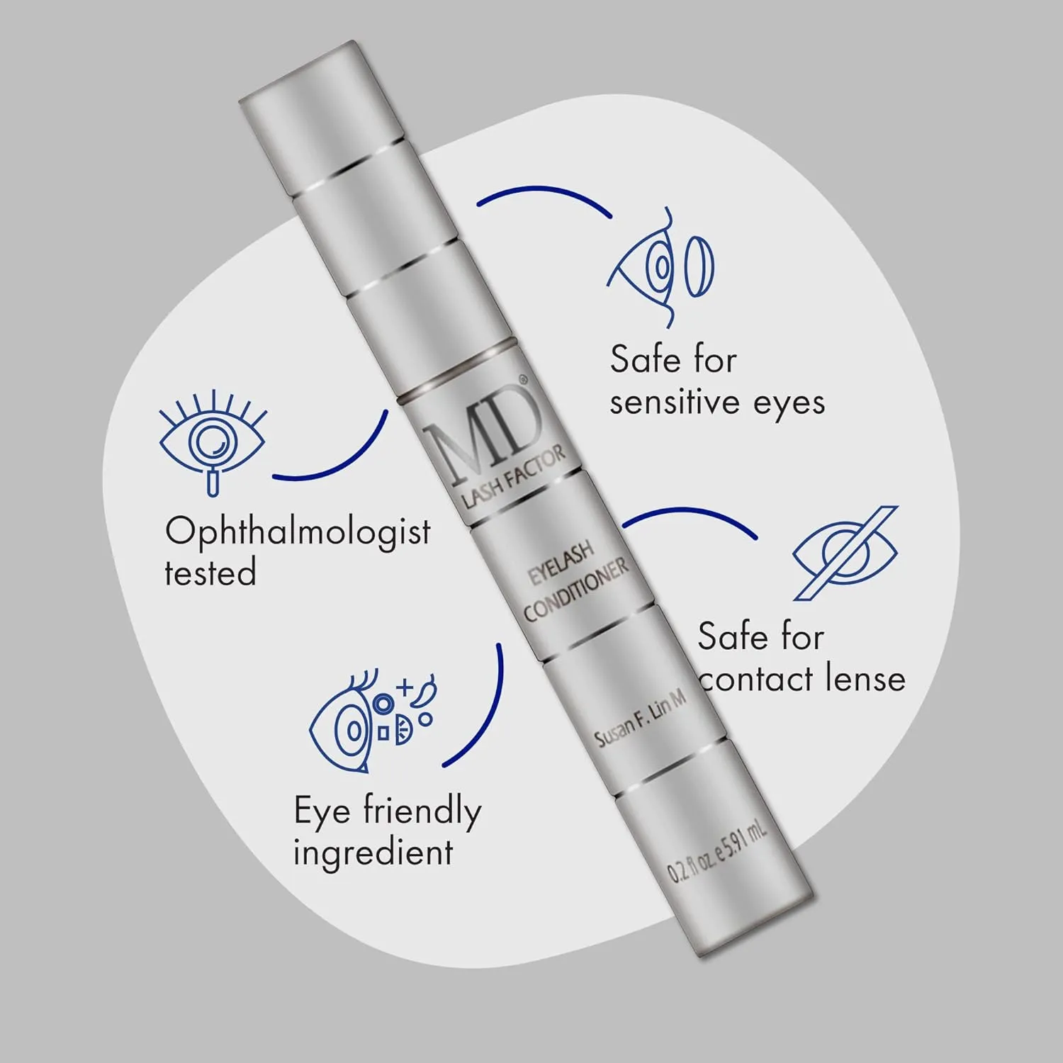 Lash Factor Eyelash Growth Serum| Enhances Your Natural Lashes For A Fuller, Longer & Denser Look | Eyelashs Enhancer for Women | 0.2 Fl Oz - 6 Month Supply