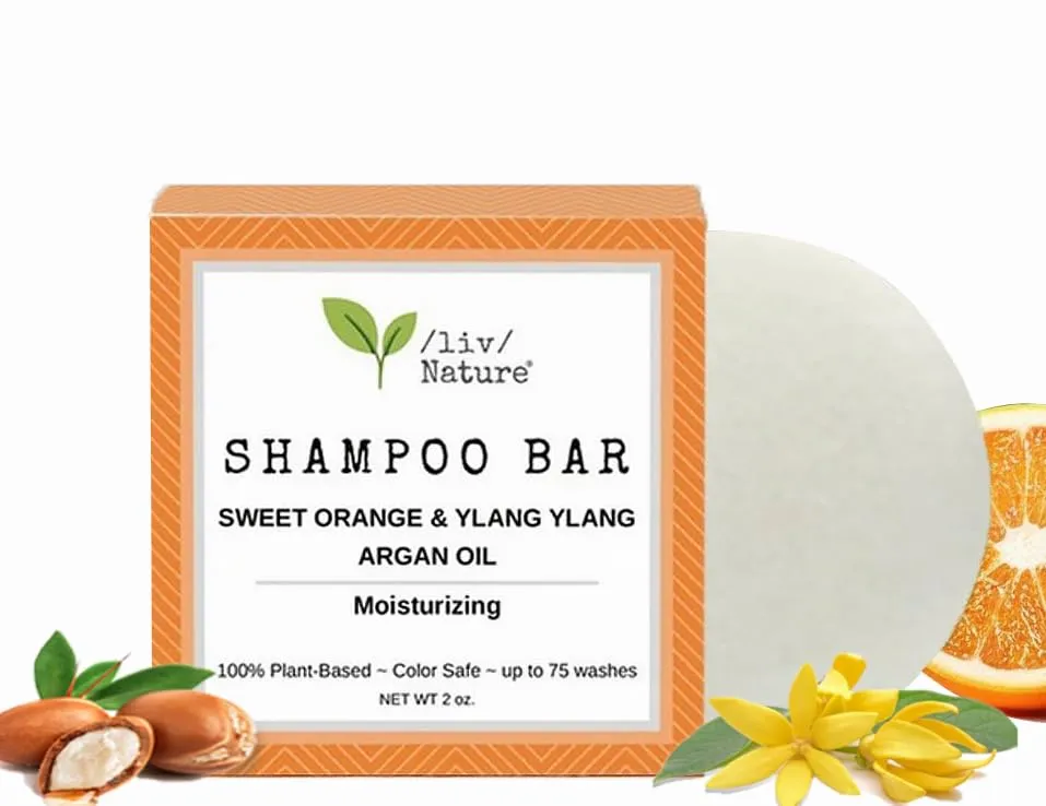 /liv/Nature Shampoo Bar & Conditioner Bar | Argan Oil | Sweet Orange & Ylang Ylang | Moisture and Volume