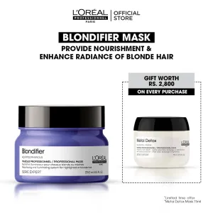 Loreal Professionnel Serie Expert Blondifier Mask - 250ml   Free Metal Detox Mask - 75ml