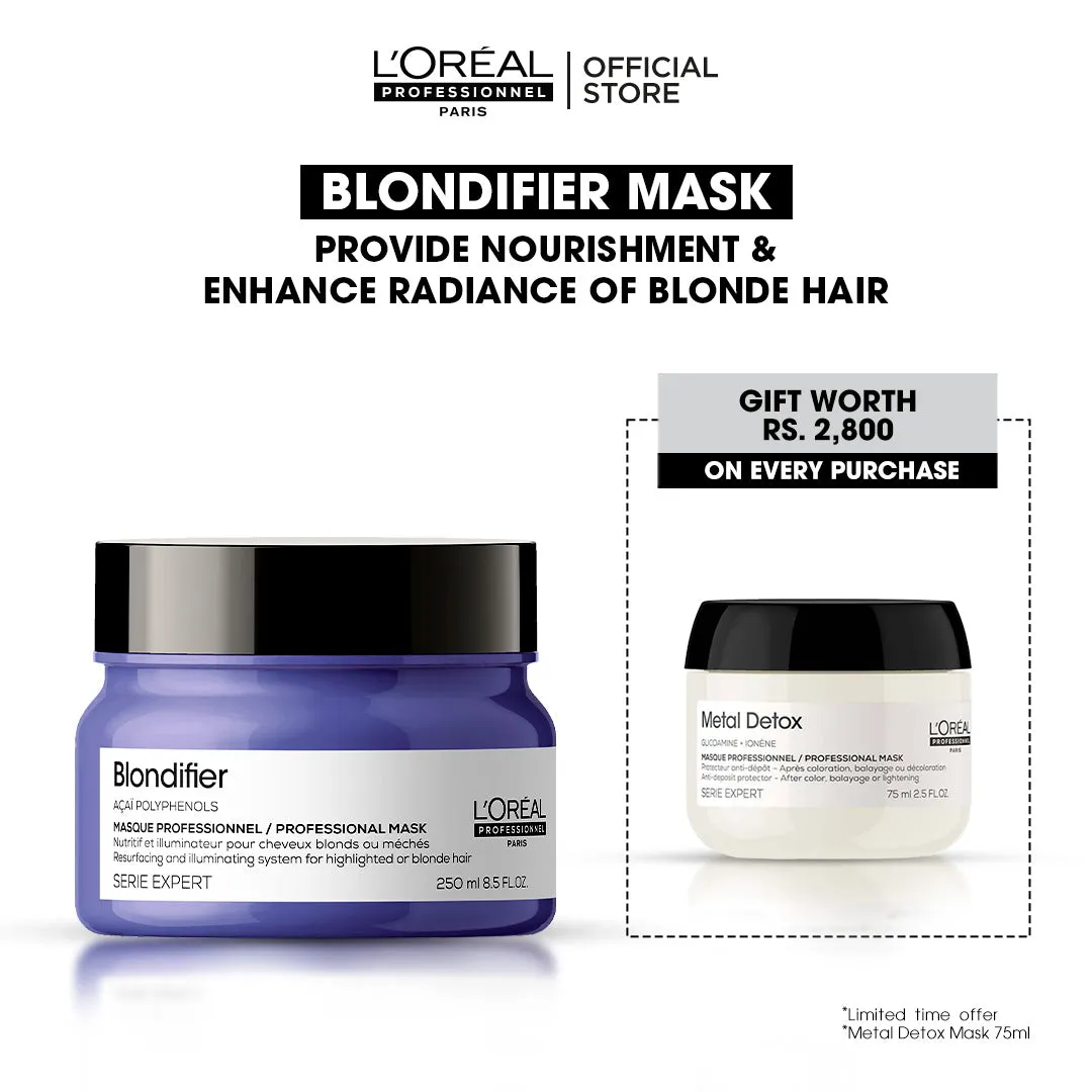 Loreal Professionnel Serie Expert Blondifier Mask - 250ml   Free Metal Detox Mask - 75ml