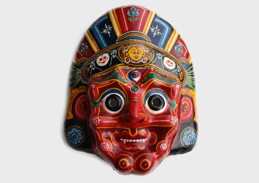 Mahakala Nepalese Handmade Wall Decor Paper Mache Mask
