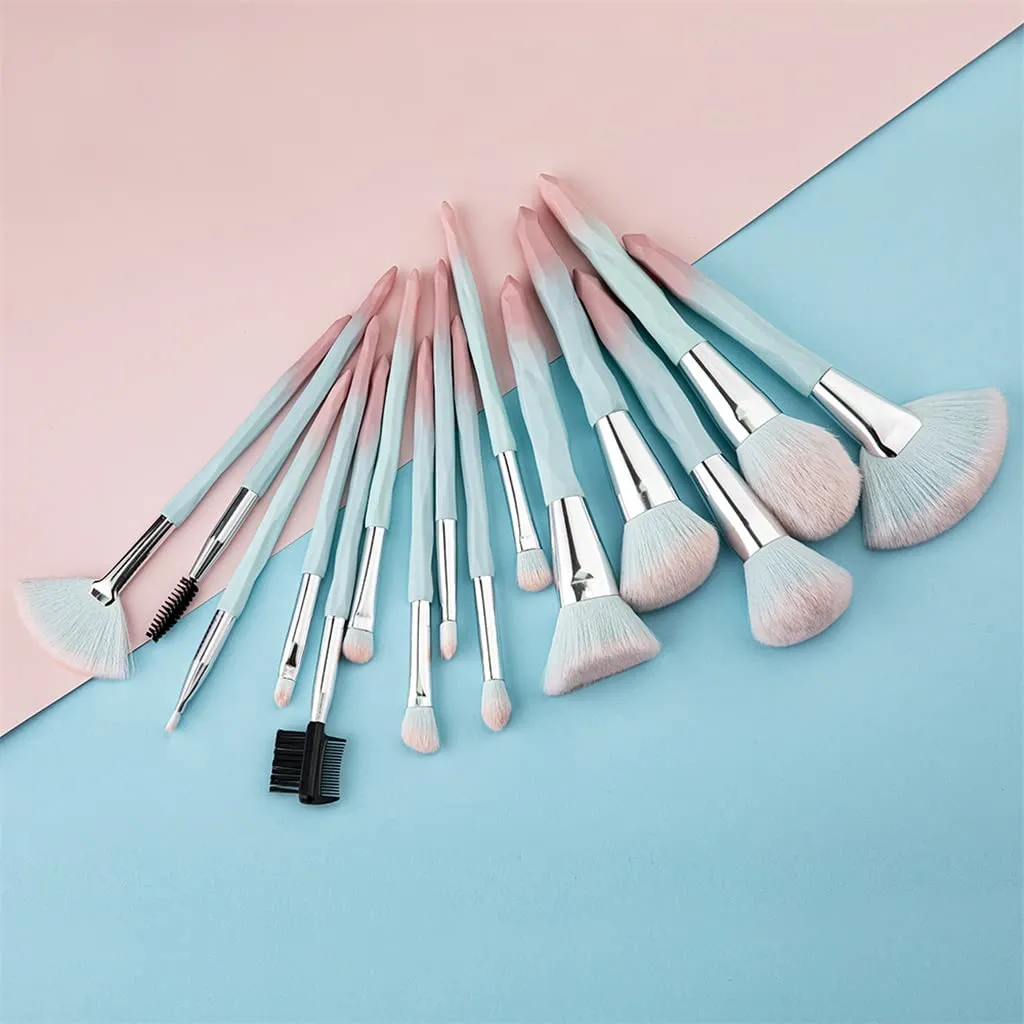 Makeup Brushes Set Professional 15pcs Kit Large Loose Powder High Gloss Eyeshadow Foundation(black-JoJo's Bizarre Adventure1)